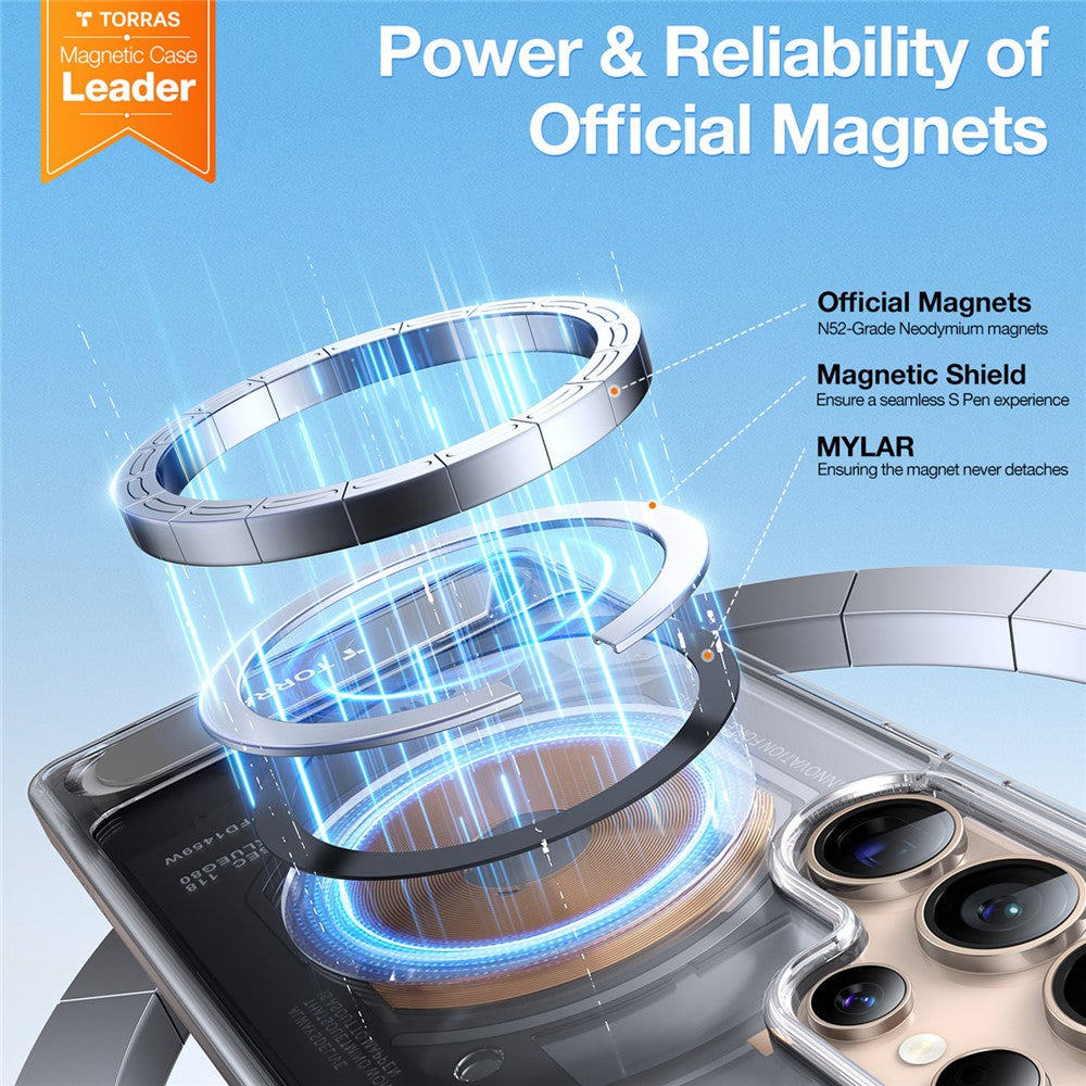 TORRAS Ostand L1 Series For Samsung Galaxy S25 Ultra Case Kickstand TPU+PC Phone Cover Compatible with MagSafe