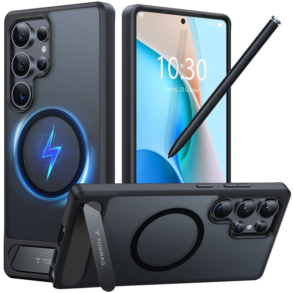 TORRAS Ostand L1 Series For Samsung Galaxy S25 Ultra Case Kickstand TPU+PC Phone Cover Compatible with MagSafe