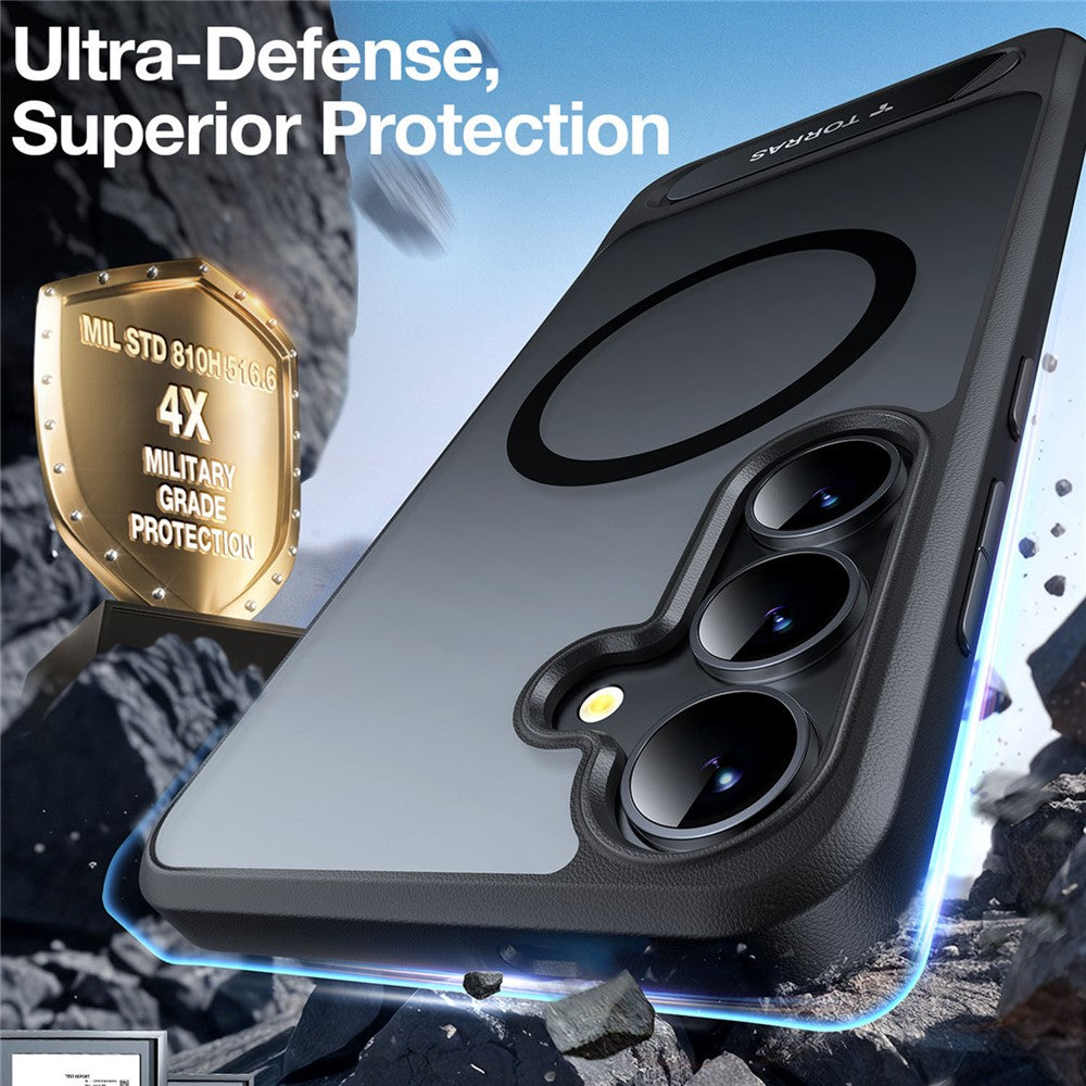 TORRAS Ostand L1 Series For Samsung Galaxy S25+ Case Kickstand TPU+PC Phone Cover Compatible with MagSafe