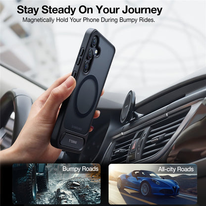 TORRAS Ostand L1 Series For Samsung Galaxy S25+ Case Kickstand TPU+PC Phone Cover Compatible with MagSafe