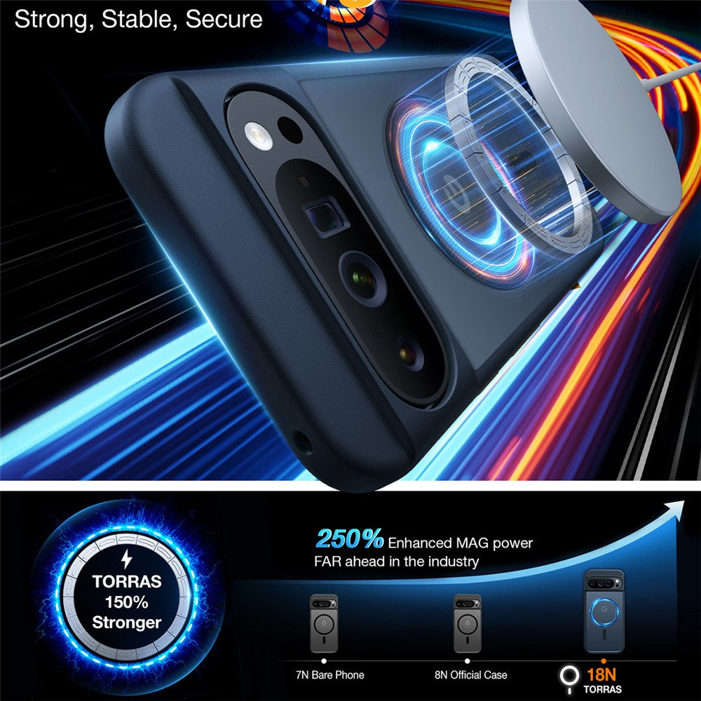 TORRAS Guardian-Mag Series For Google Pixel 9 Pro XL Case Compatible with MagSafe Skin-Touch Matte PC + TPU Phone Cover