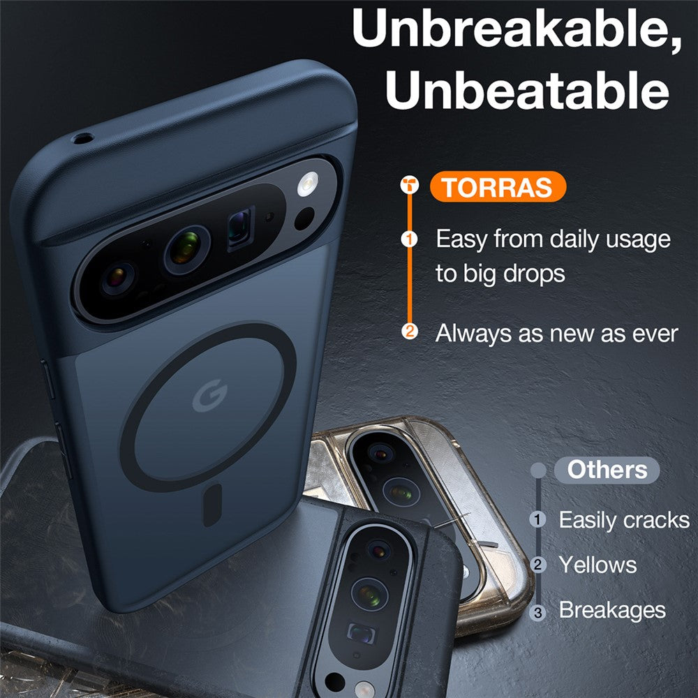 TORRAS Guardian-Mag Series For Google Pixel 9 Pro XL Case Compatible with MagSafe Skin-Touch Matte PC + TPU Phone Cover
