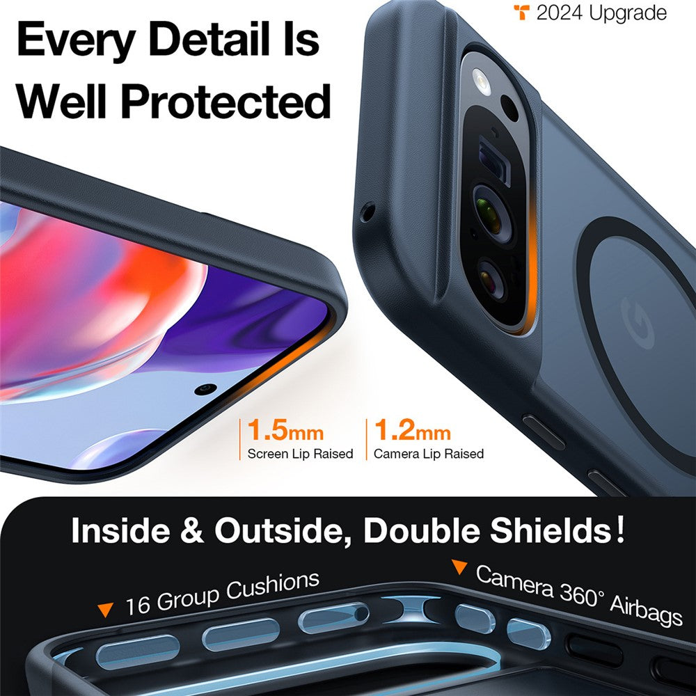 TORRAS Guardian-Mag Series For Google Pixel 9 Pro XL Case Compatible with MagSafe Skin-Touch Matte PC + TPU Phone Cover