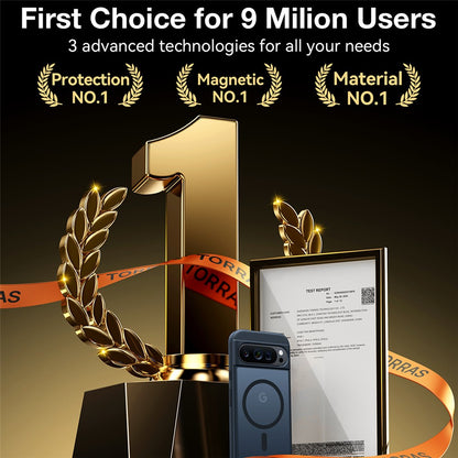 TORRAS Guardian-Mag Series For Google Pixel 9 Pro XL Case Compatible with MagSafe Skin-Touch Matte PC + TPU Phone Cover