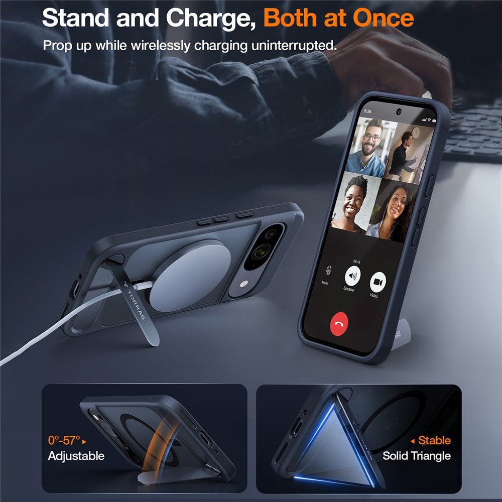 TORRAS Ostand L1 Series For Google Pixel 9 Pro  /  Pixel 9 Case Kickstand TPU + PC Phone Cover Compatible with MagSafe