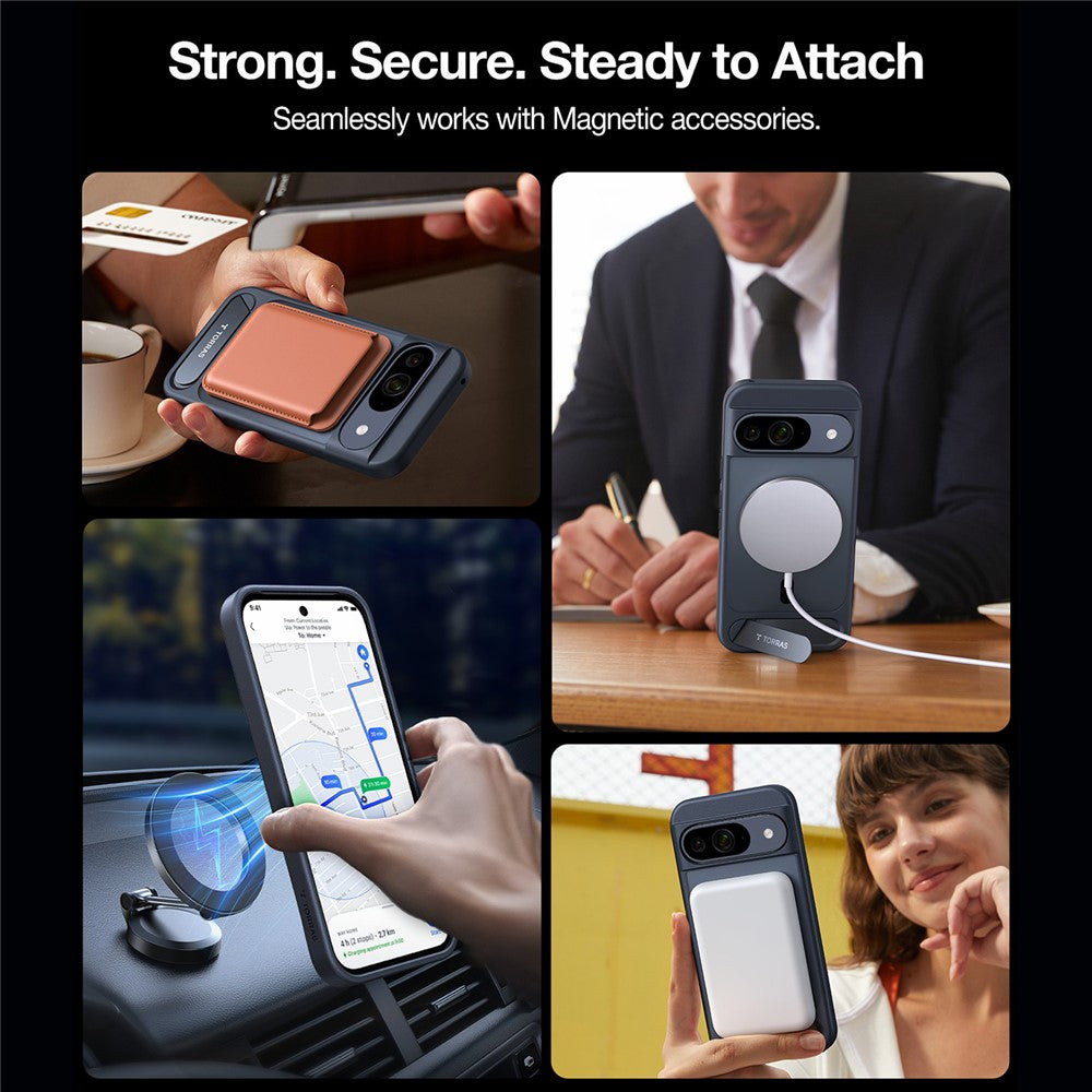 TORRAS Ostand L1 Series For Google Pixel 9 Pro  /  Pixel 9 Case Kickstand TPU + PC Phone Cover Compatible with MagSafe