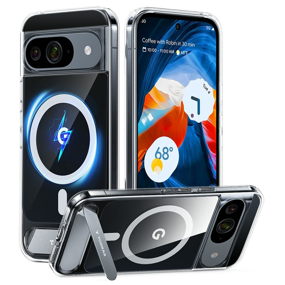 TORRAS Ostand L1 Series For Google Pixel 9 Pro  /  Pixel 9 Case Kickstand TPU + PC Phone Cover Compatible with MagSafe