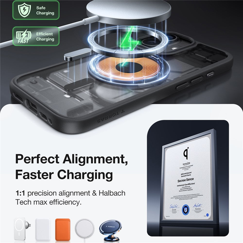 TORRAS Guardian-Mag Series For iPhone 17 Case Magnetic Matte PC + TPU Phone Cover
