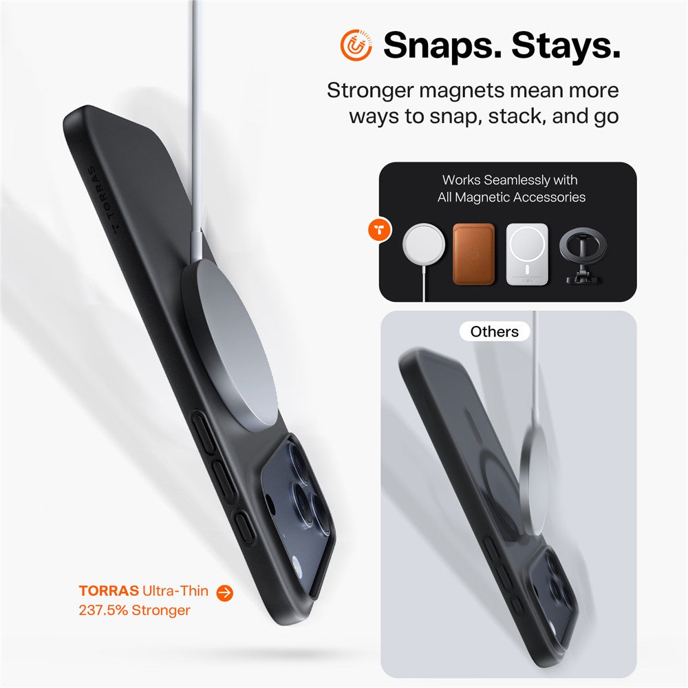 TORRAS Slimfit Mag Series For iPhone 17 Pro Max Case Compatible with MagSafe Hard PC Shockproof Phone Cover
