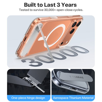 TORRAS Ostand L1 Series For iPhone 17 Pro Max Case Kickstand TPU + PC Phone Cover Compatible with MagSafe