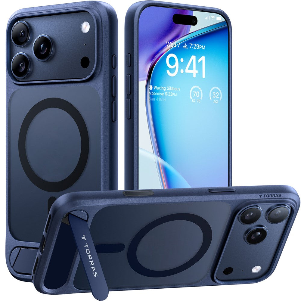 TORRAS Ostand L1 Series For iPhone 17 Pro Max Case Kickstand TPU + PC Phone Cover Compatible with MagSafe