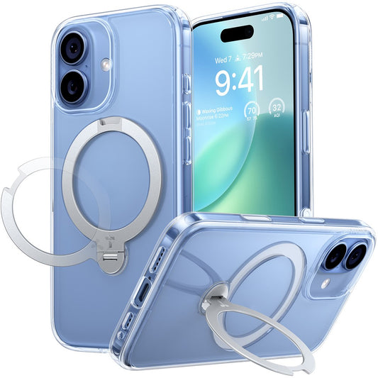 TORRAS Ostand Q3 Spin Series For iPhone 17 Case Magnetic Rotating Kickstand PC + TPU Phone Cover