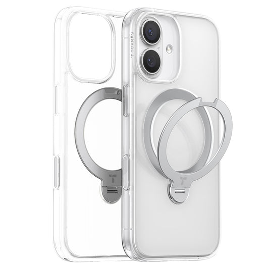 TORRAS Ostand Q3 Spin Series For iPhone 17 Case Magnetic Rotating Kickstand PC + TPU Phone Cover