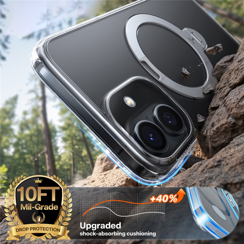 TORRAS Ostand Q3 Spin Series For iPhone 17 Case Magnetic Rotating Kickstand PC + TPU Phone Cover