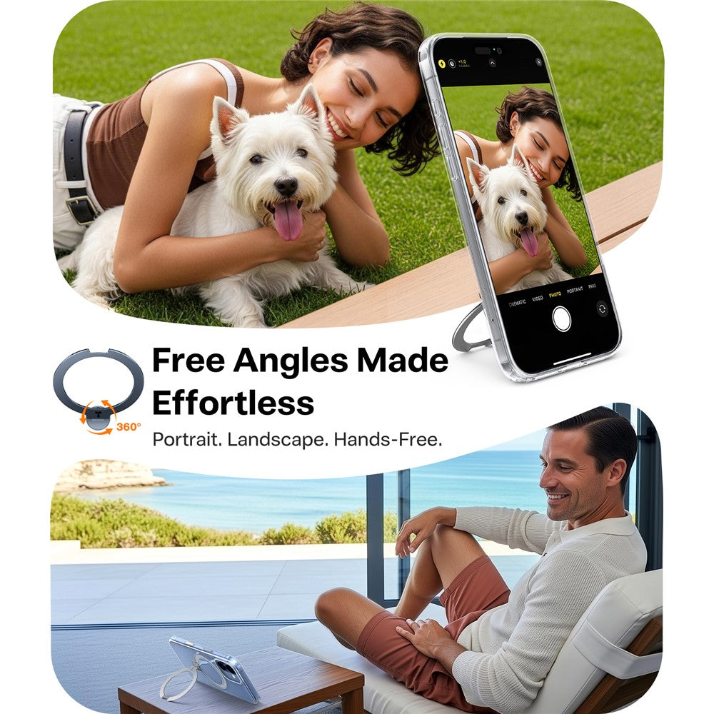 TORRAS Ostand Q3 Spin Series For iPhone 17 Case Magnetic Rotating Kickstand PC + TPU Phone Cover