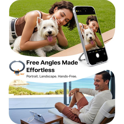 TORRAS Ostand Q3 Spin Series For iPhone 17 Case Magnetic Rotating Kickstand PC + TPU Phone Cover