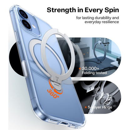 TORRAS Ostand Q3 Spin Series For iPhone 17 Case Magnetic Rotating Kickstand PC + TPU Phone Cover