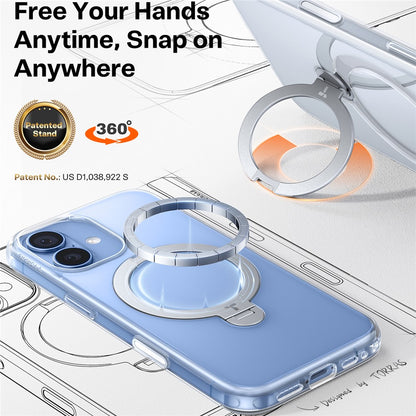 TORRAS Ostand Q3 Spin Series For iPhone 17 Case Magnetic Rotating Kickstand PC + TPU Phone Cover
