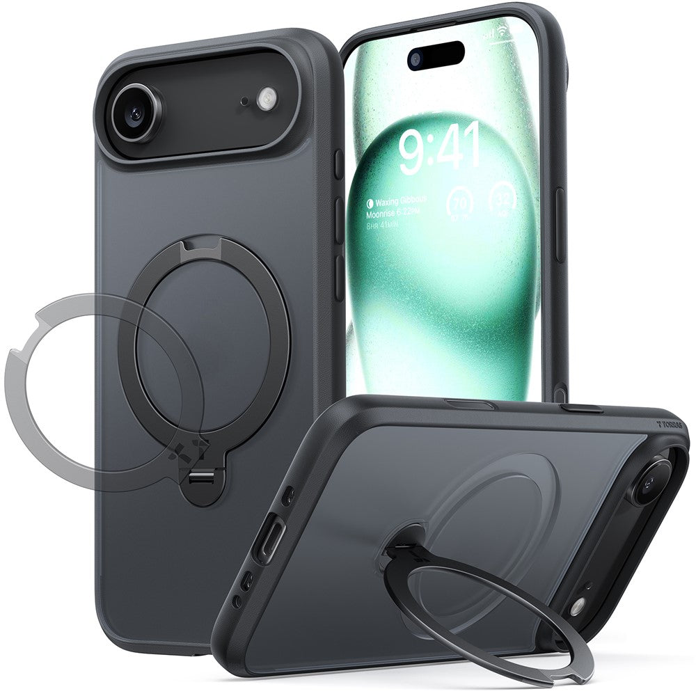 TORRAS Ostand Q3 Spin Series For iPhone Air Case Magnetic Rotating Kickstand PC + TPU Phone Cover