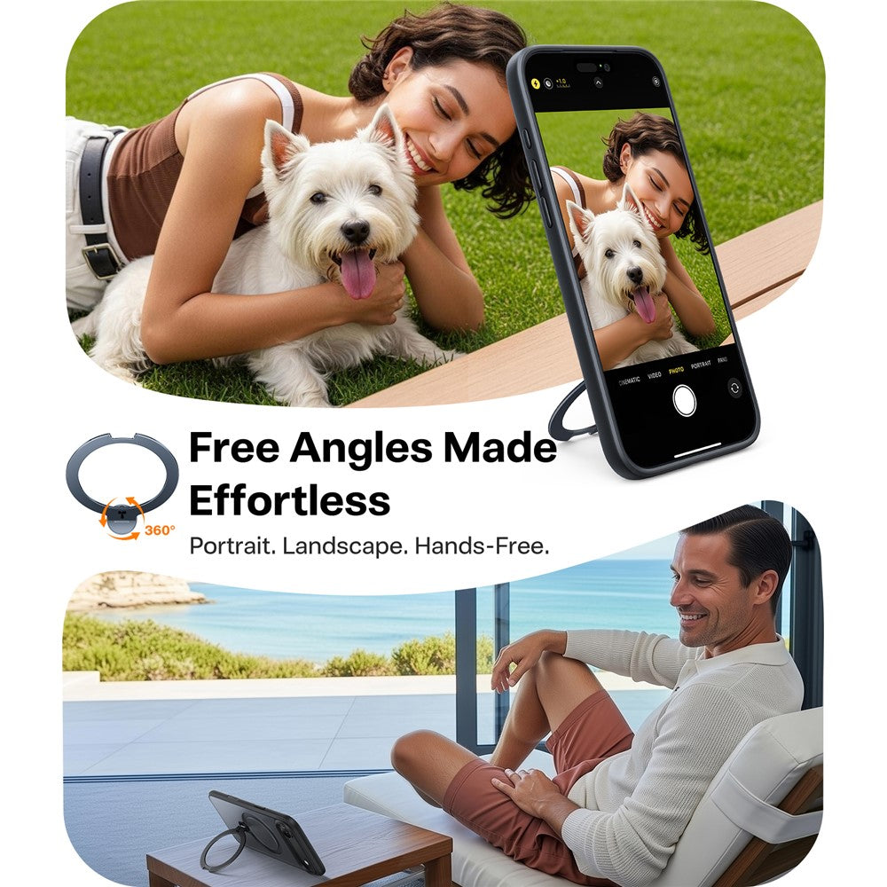 TORRAS Ostand Q3 Spin Series For iPhone Air Case Magnetic Rotating Kickstand PC + TPU Phone Cover