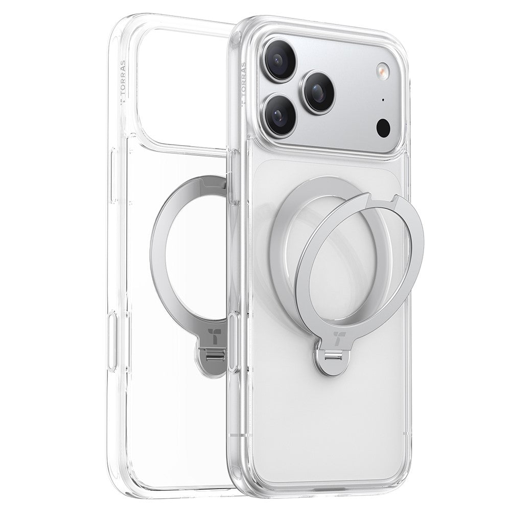 TORRAS Ostand Q3 Spin Series For iPhone 17 Pro Case Magnetic Rotating Kickstand PC + TPU Phone Cover