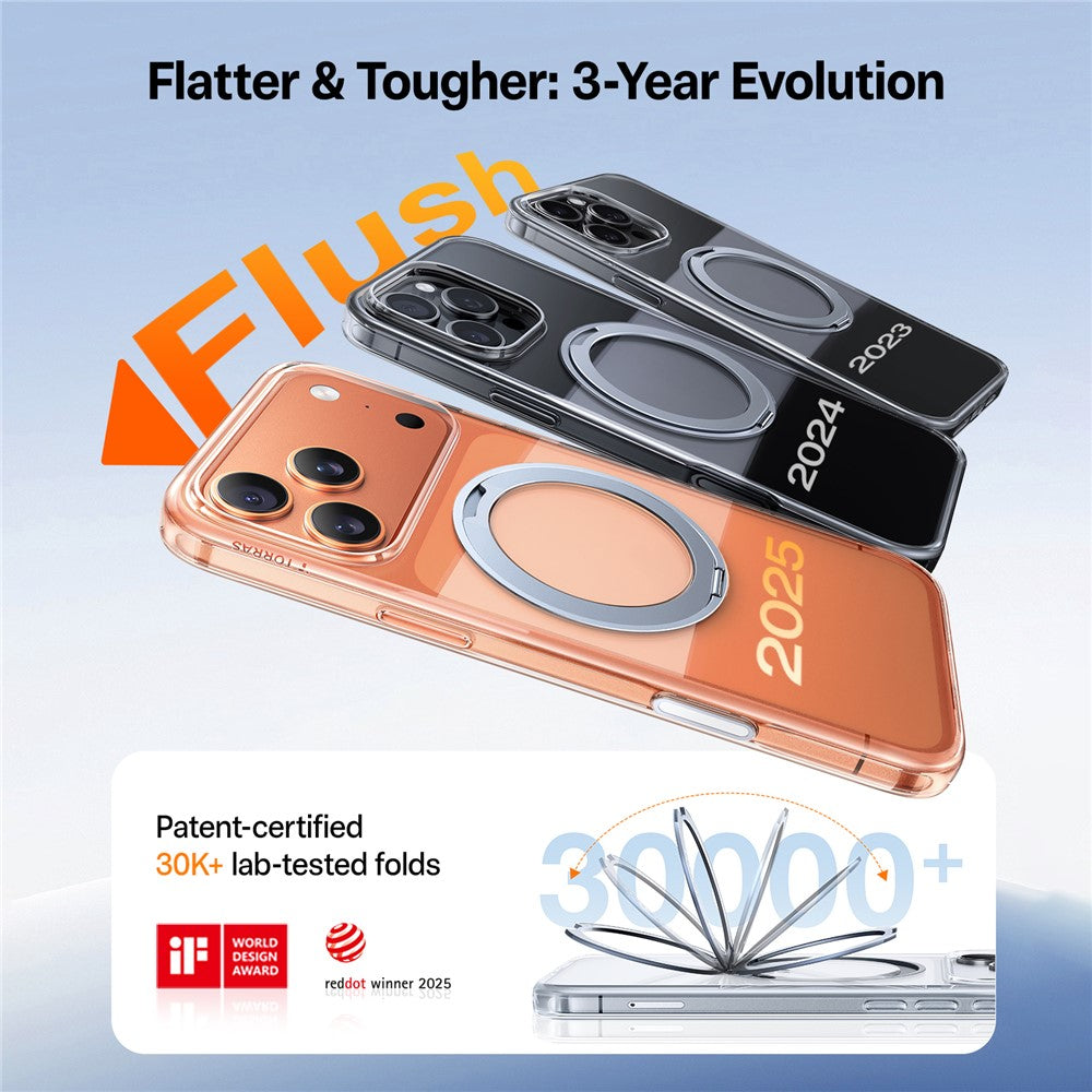 TORRAS Ostand O1 Guardian Series For iPhone 17 Pro Magnetic Case Rotating Kickstand TPU + PC Phone Cover