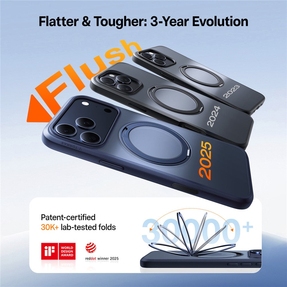 TORRAS Ostand O1 Guardian Series For iPhone 17 Pro Max Magnetic Case Rotating Kickstand TPU + PC Phone Cover