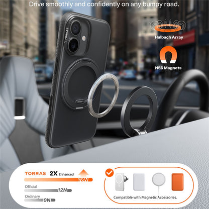 TORRAS Ostand O3 Fitness Series For iPhone 17 Case Compatible with MagSafe TPU PC Kickstand Phone Cover