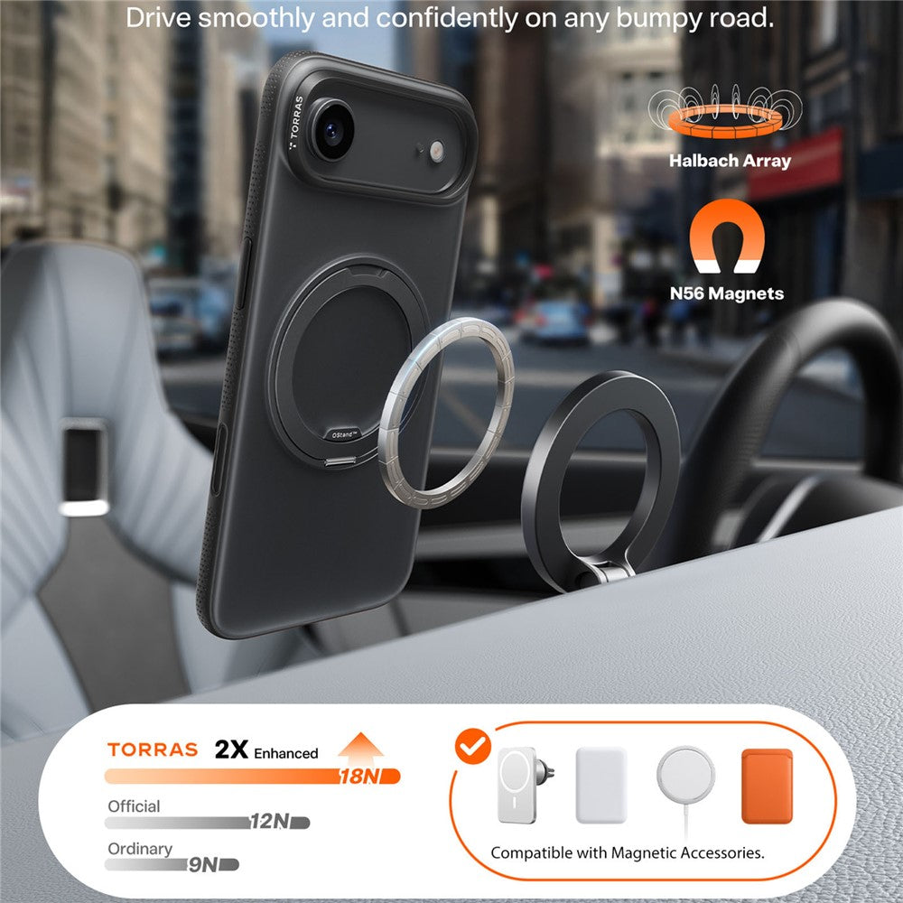 TORRAS Ostand O3 Fitness Series For iPhone Air Case Compatible with MagSafe TPU PC Kickstand Phone Cover