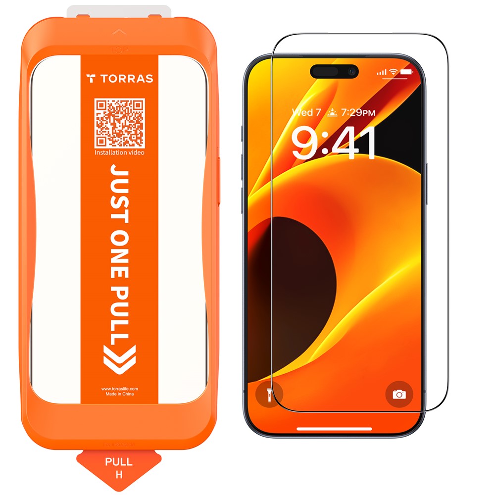 TORRAS Glassgo For iPhone 17 Screen Protector Tempered Glass HD Film with Automatic Dust Removal Tool