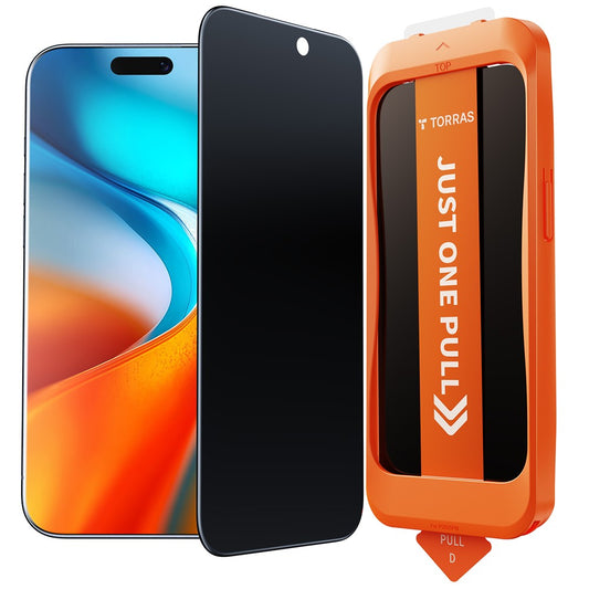 TORRAS Glassgo For iPhone 17 Pro Anti Spy Screen Protector Tempered Glass Private Film with Auto-Align Frame