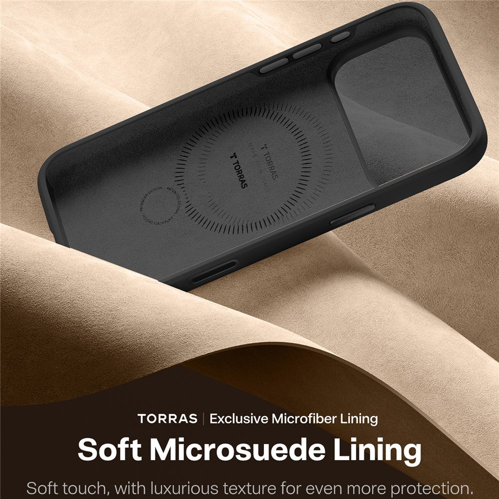 TORRAS Ostand Q3 Silicone Series For iPhone 17 Pro Max Case Magnetic Ring Kickstand Liquid Silicone + PC Phone Cover