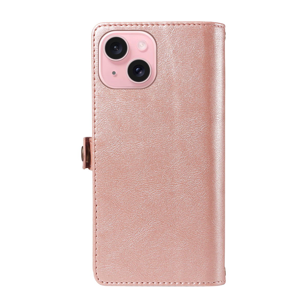 For iPhone 15 Case YIKATU YK-008 Zipper Wallet Leather Phone Cover with Shoulder Strap