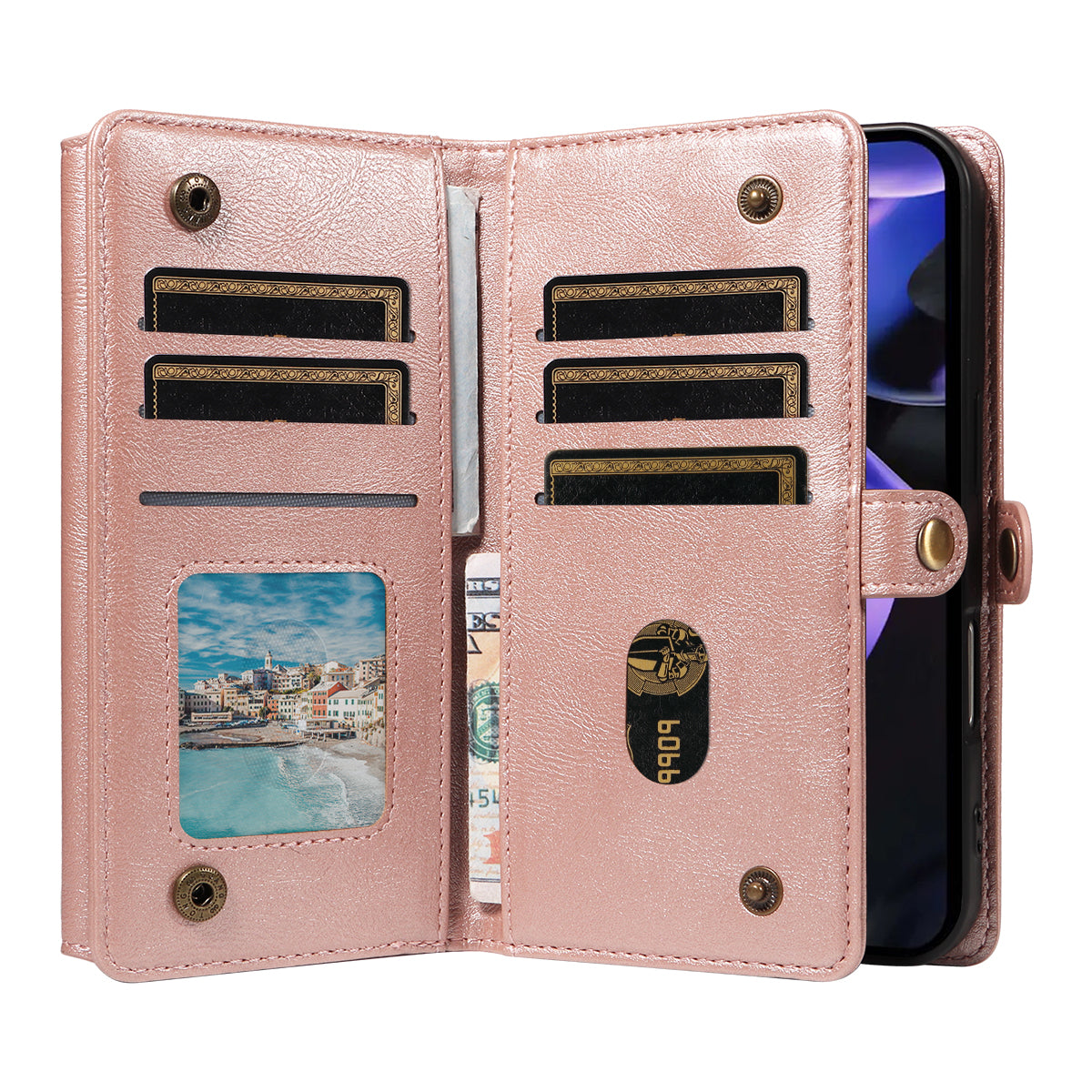 For Google Pixel 9a Case YIKATU YK-008 Zipper Wallet Leather Phone Cover with Shoulder Strap