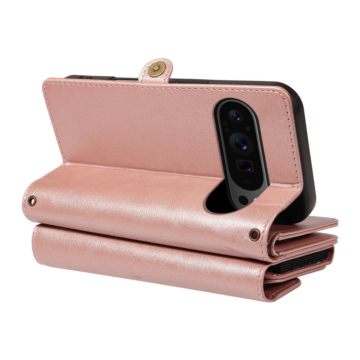 For Google Pixel 10 Pro / Google Pixel 9 / Google Pixel 9 Pro / Google Pixel 10 Case YIKATU YK-008 Zipper Wallet Leather Phone Cover with Shoulder Strap