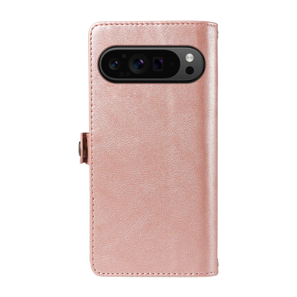 For Google Pixel 10 Pro / Google Pixel 9 / Google Pixel 9 Pro / Google Pixel 10 Case YIKATU YK-008 Zipper Wallet Leather Phone Cover with Shoulder Strap