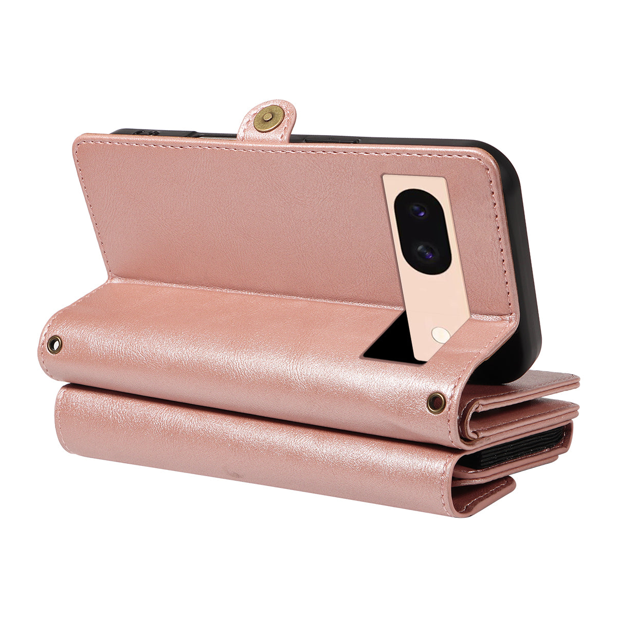 For Google Pixel 8a Case YIKATU YK-008 Zipper Wallet Leather Phone Cover with Shoulder Strap