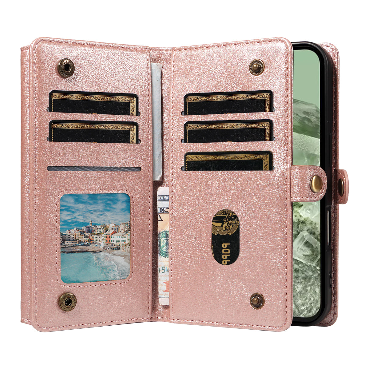 For Google Pixel 8a Case YIKATU YK-008 Zipper Wallet Leather Phone Cover with Shoulder Strap