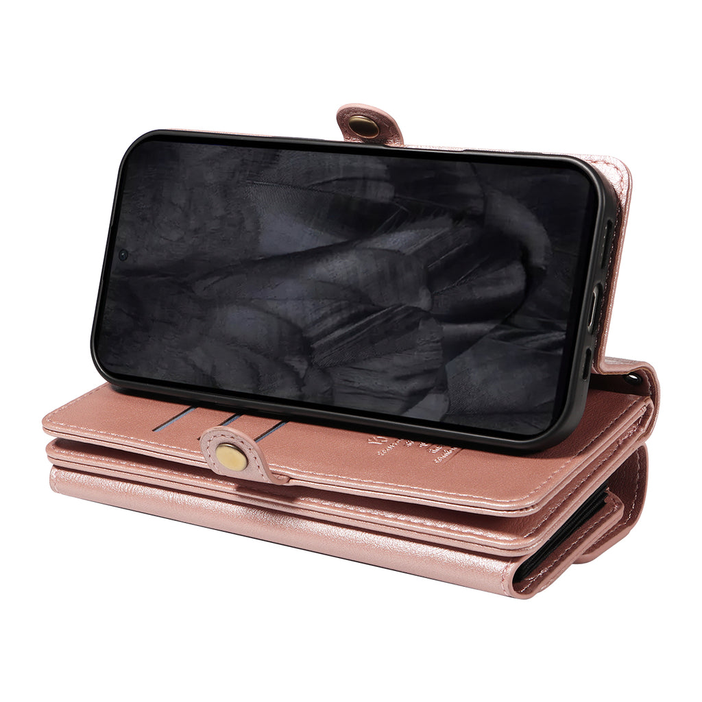 For Google Pixel 8 Pro Case YIKATU YK-008 Zipper Wallet Leather Phone Cover with Shoulder Strap