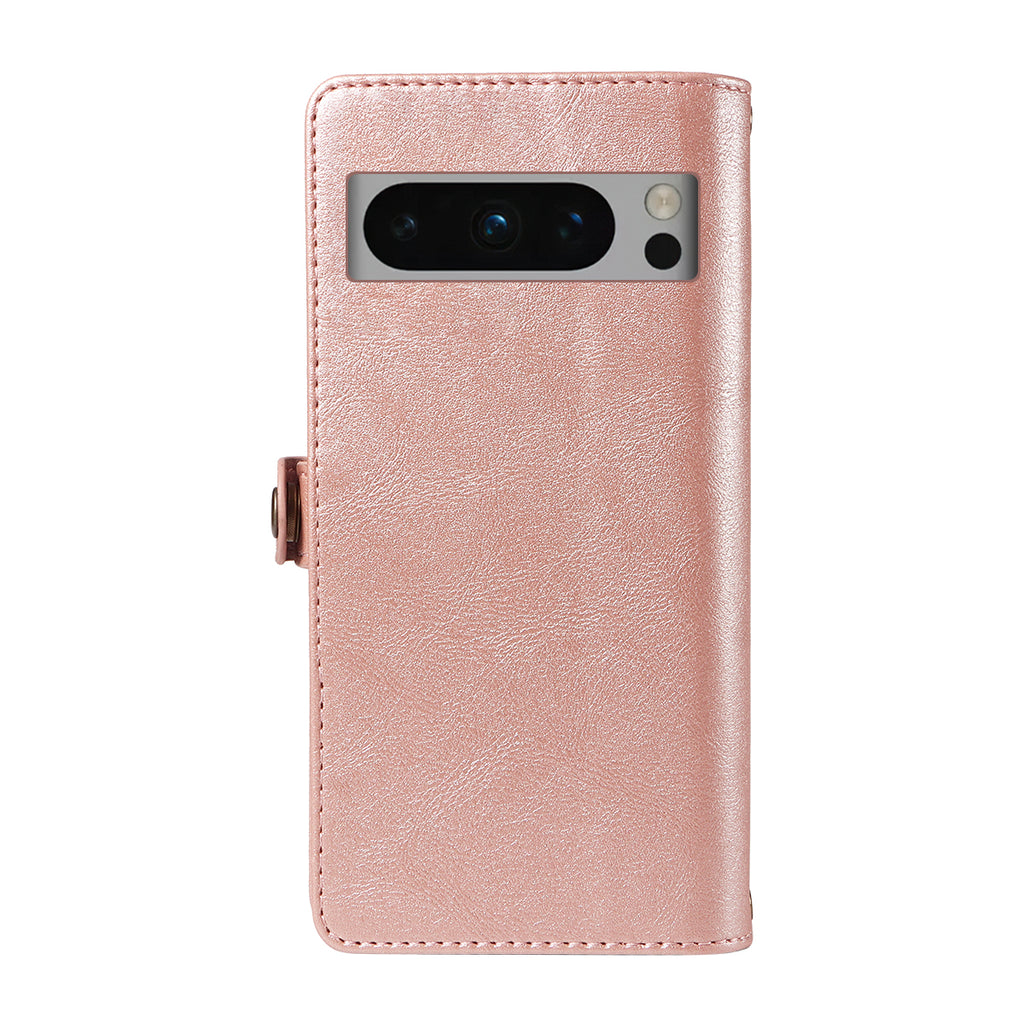 For Google Pixel 8 Pro Case YIKATU YK-008 Zipper Wallet Leather Phone Cover with Shoulder Strap
