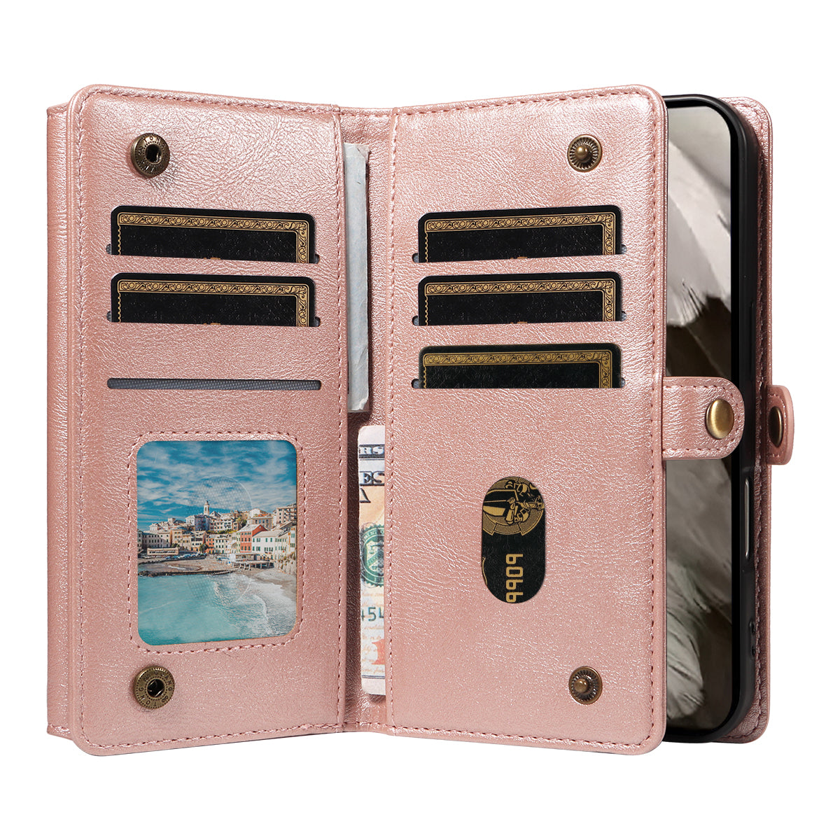 For Google Pixel 8 Case YIKATU YK-008 Zipper Wallet Leather Phone Cover with Shoulder Strap