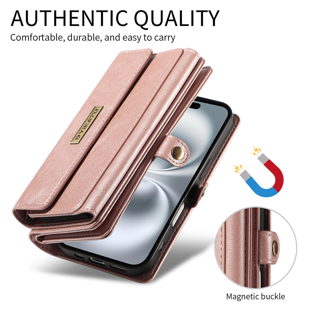 For Google Pixel 8 Case YIKATU YK-008 Zipper Wallet Leather Phone Cover with Shoulder Strap