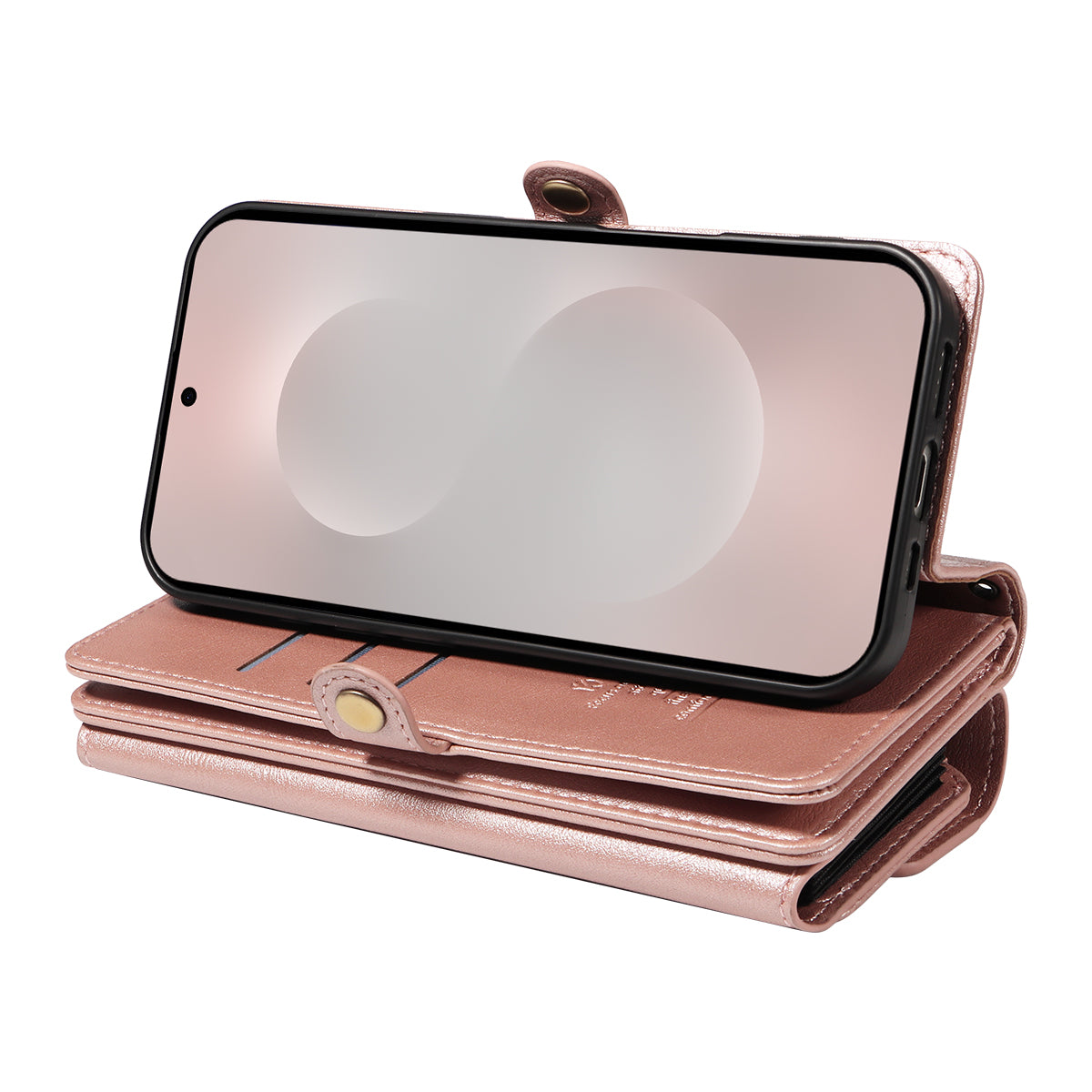 For Samsung Galaxy S25 Edge Case YIKATU YK-008 Zipper Wallet Leather Phone Cover with Shoulder Strap