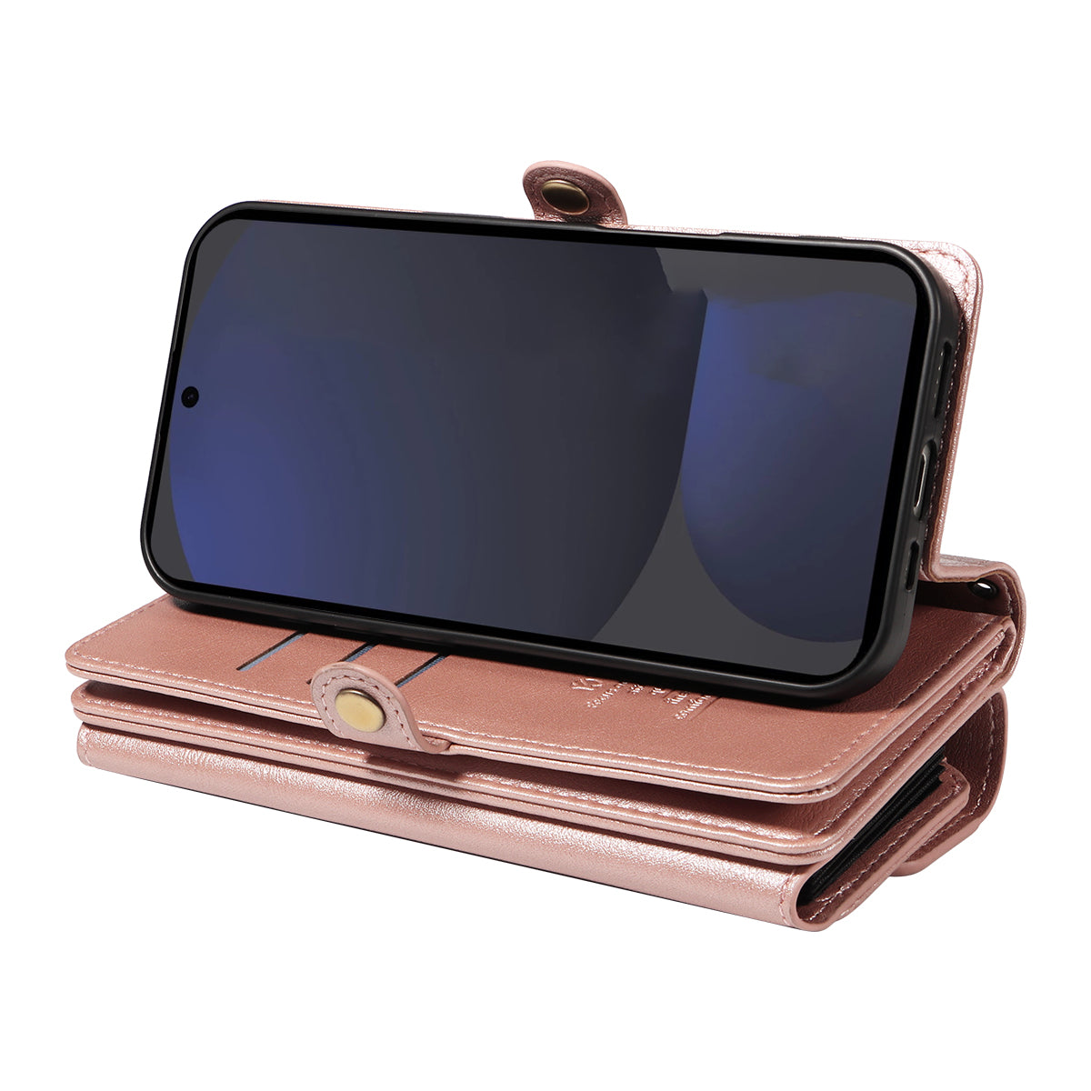 For Samsung Galaxy S24 FE Case YIKATU YK-008 Zipper Wallet Leather Phone Cover with Shoulder Strap