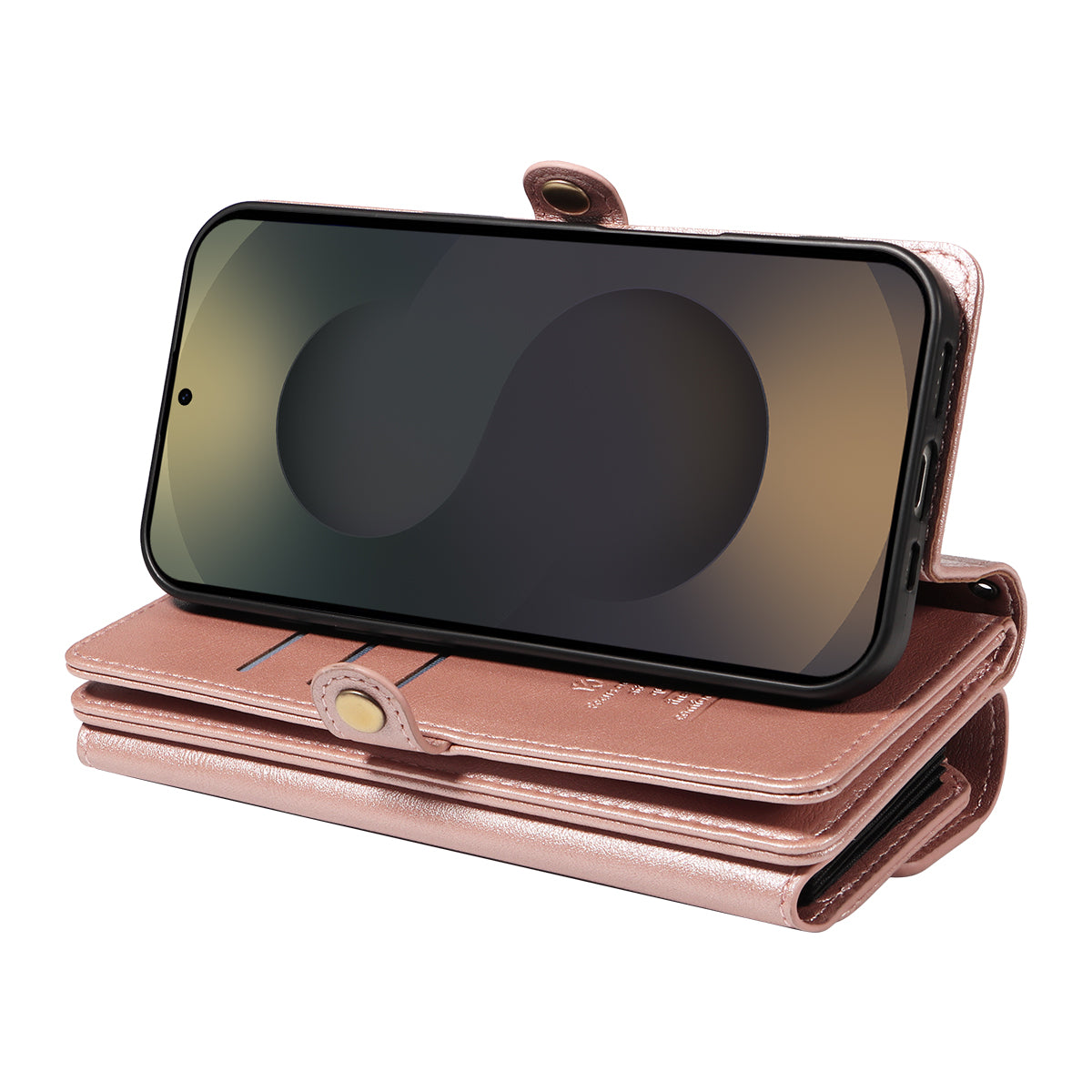 For Samsung Galaxy S25 Ultra Case YIKATU YK-008 Zipper Wallet Leather Phone Cover with Shoulder Strap