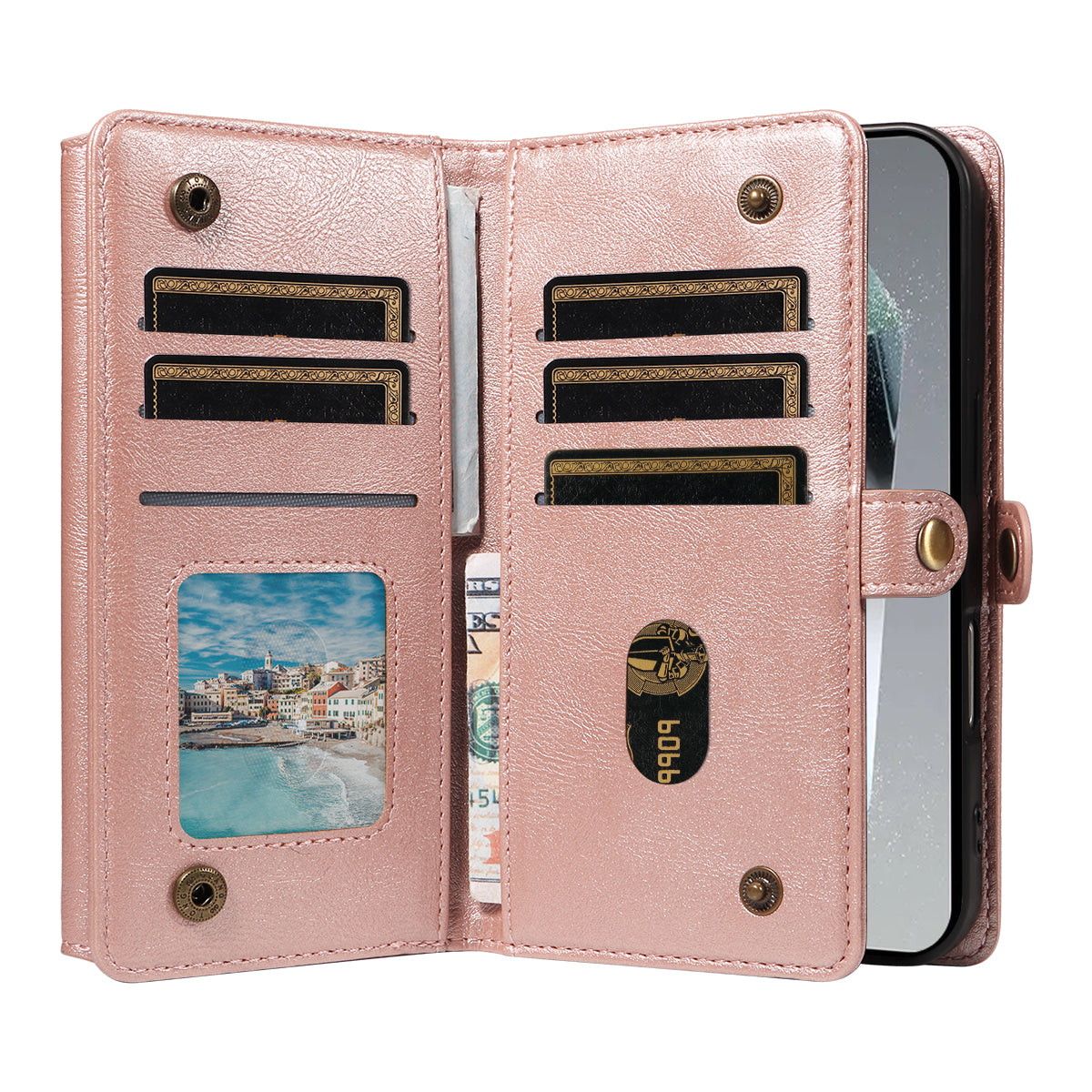 For Samsung Galaxy S24 Ultra Case YIKATU YK-008 Zipper Wallet Leather Phone Cover with Shoulder Strap