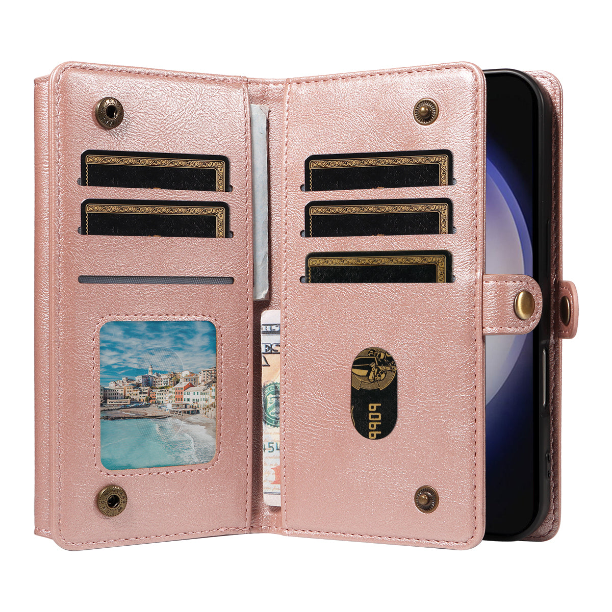 For Samsung Galaxy S25+ / Galaxy S24+ Case YIKATU YK-008 Zipper Wallet Leather Phone Cover with Shoulder Strap