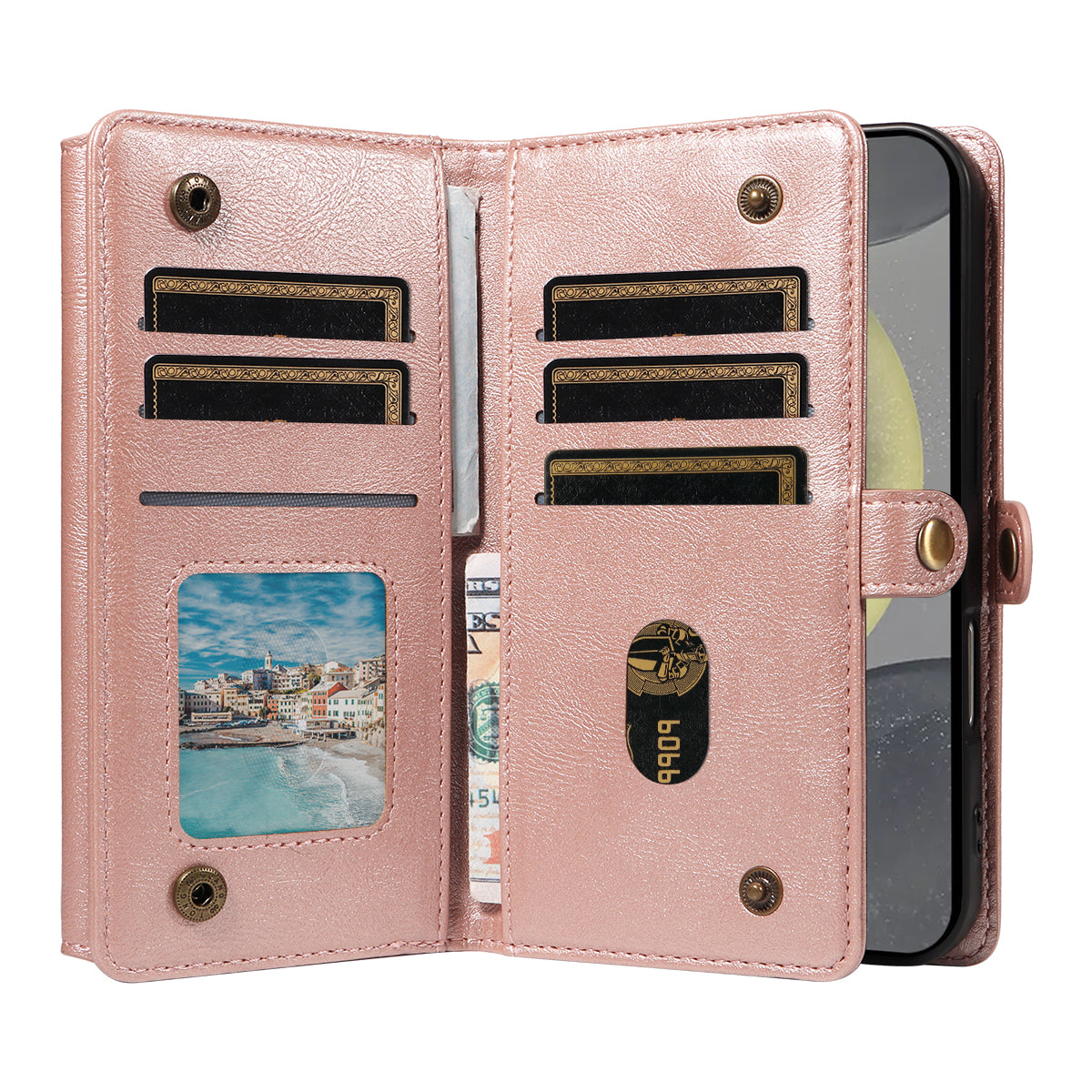 For Samsung Galaxy S25 / Galaxy S24 Case YIKATU YK-008 Zipper Wallet Leather Phone Cover with Shoulder Strap