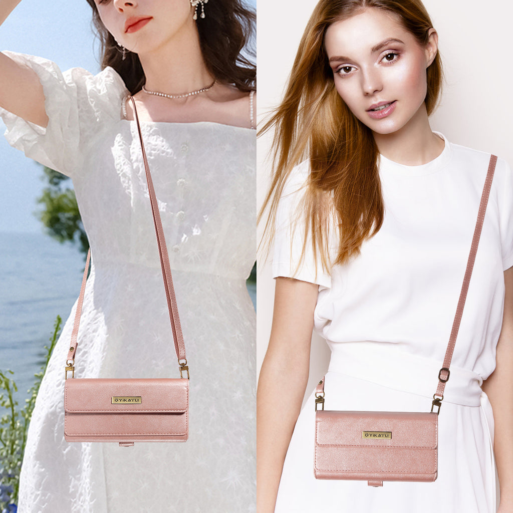 For Samsung Galaxy S25 / Galaxy S24 Case YIKATU YK-008 Zipper Wallet Leather Phone Cover with Shoulder Strap