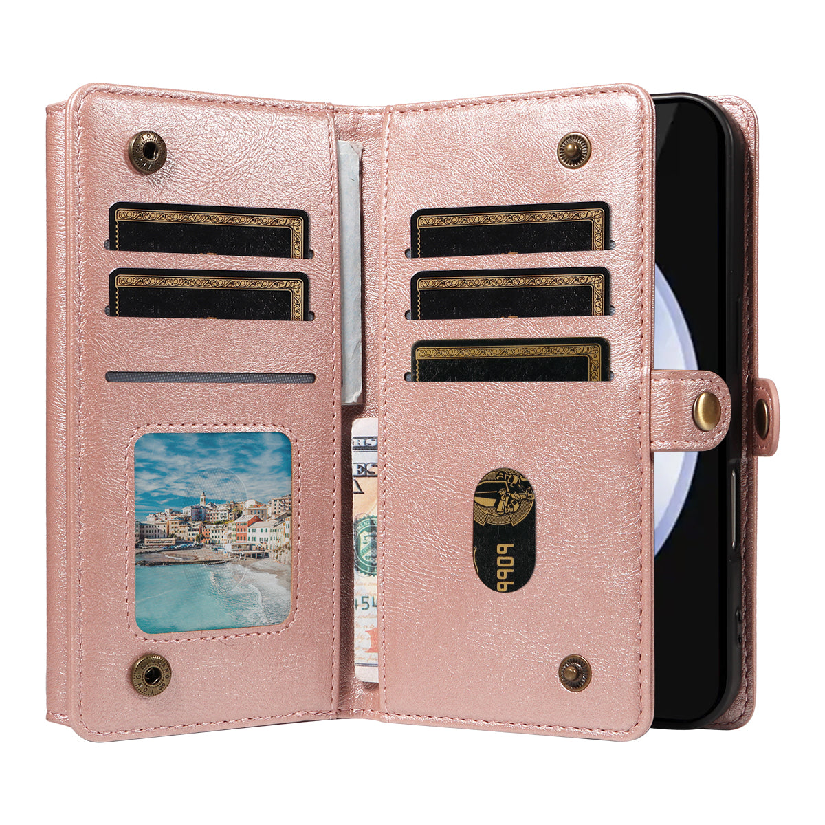 For Samsung Galaxy S23 FE Case YIKATU YK-008 Zipper Wallet Leather Phone Cover with Shoulder Strap